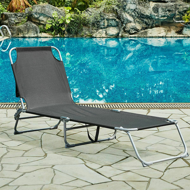 Garden Reclining Beach Lounger Sun Lounger Folding Chair Bed Rocker ...