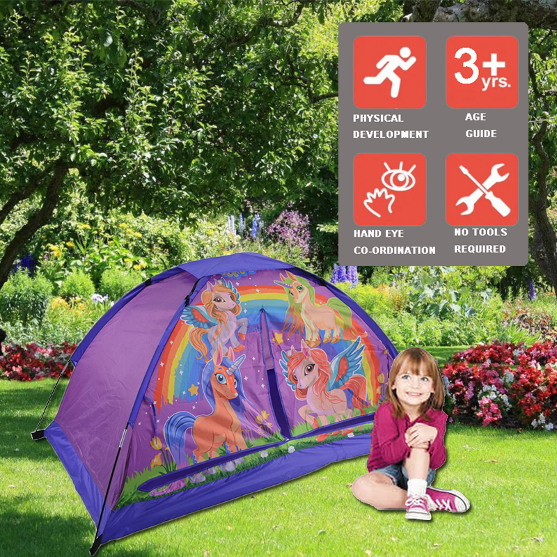 New Design Purple Unicorn Kids Bed Tent Dream Tent Playhouse For Girls