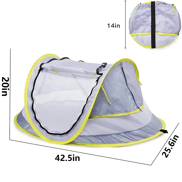Foldable Baby Beach Tent, Light Weight Baby Travel Bed Tent UPF 50+ Sun Shelters for Infant with